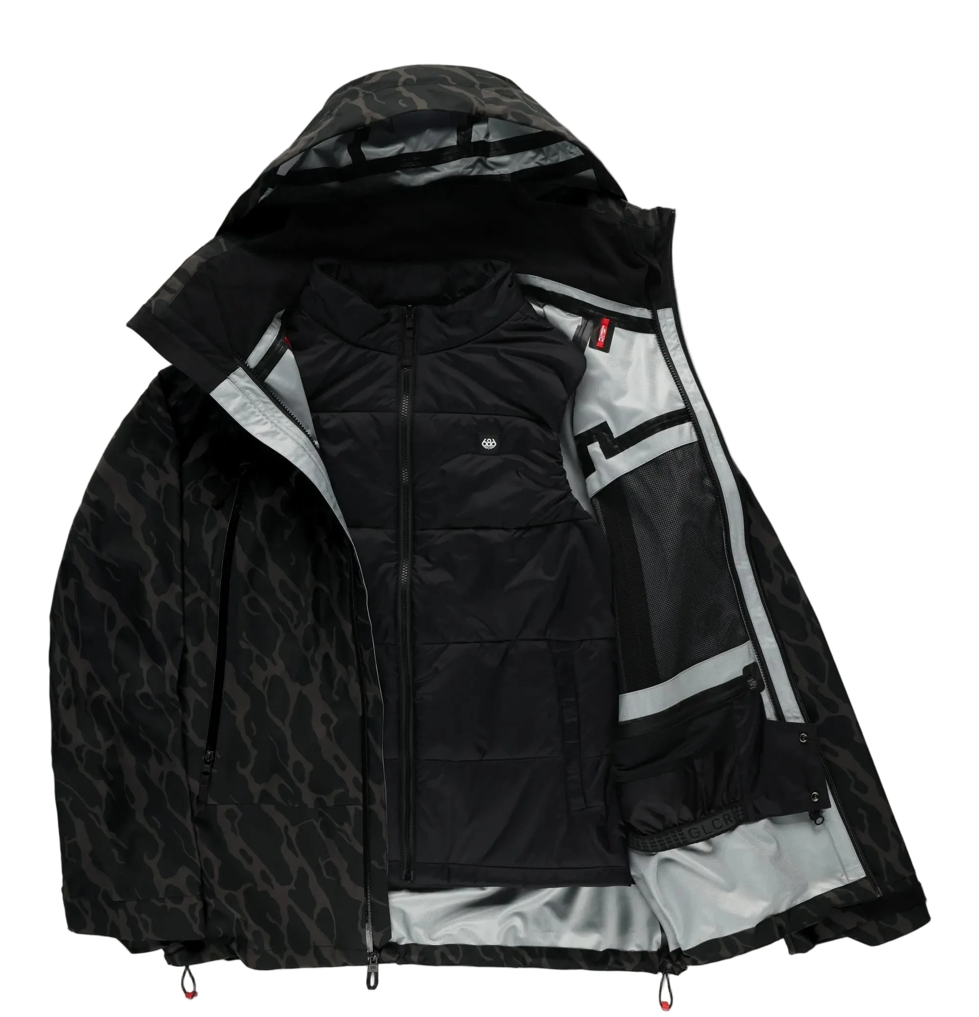686 Smarty 3-in-1 Rodeo 3L Jacket - Mens Black Fracture - Image 2
