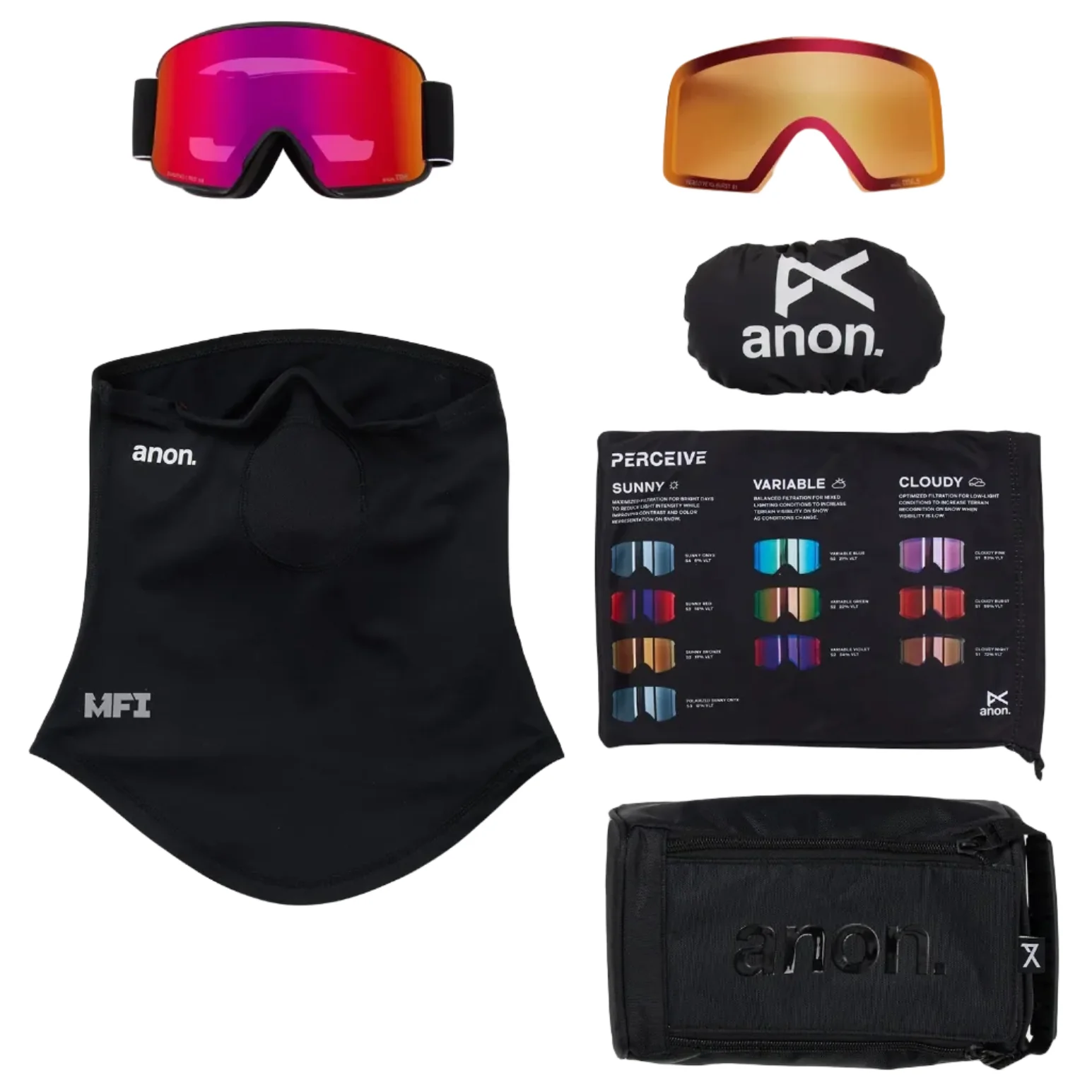 ANON M6 goggles - Black w/ Sunny Red - Image 4