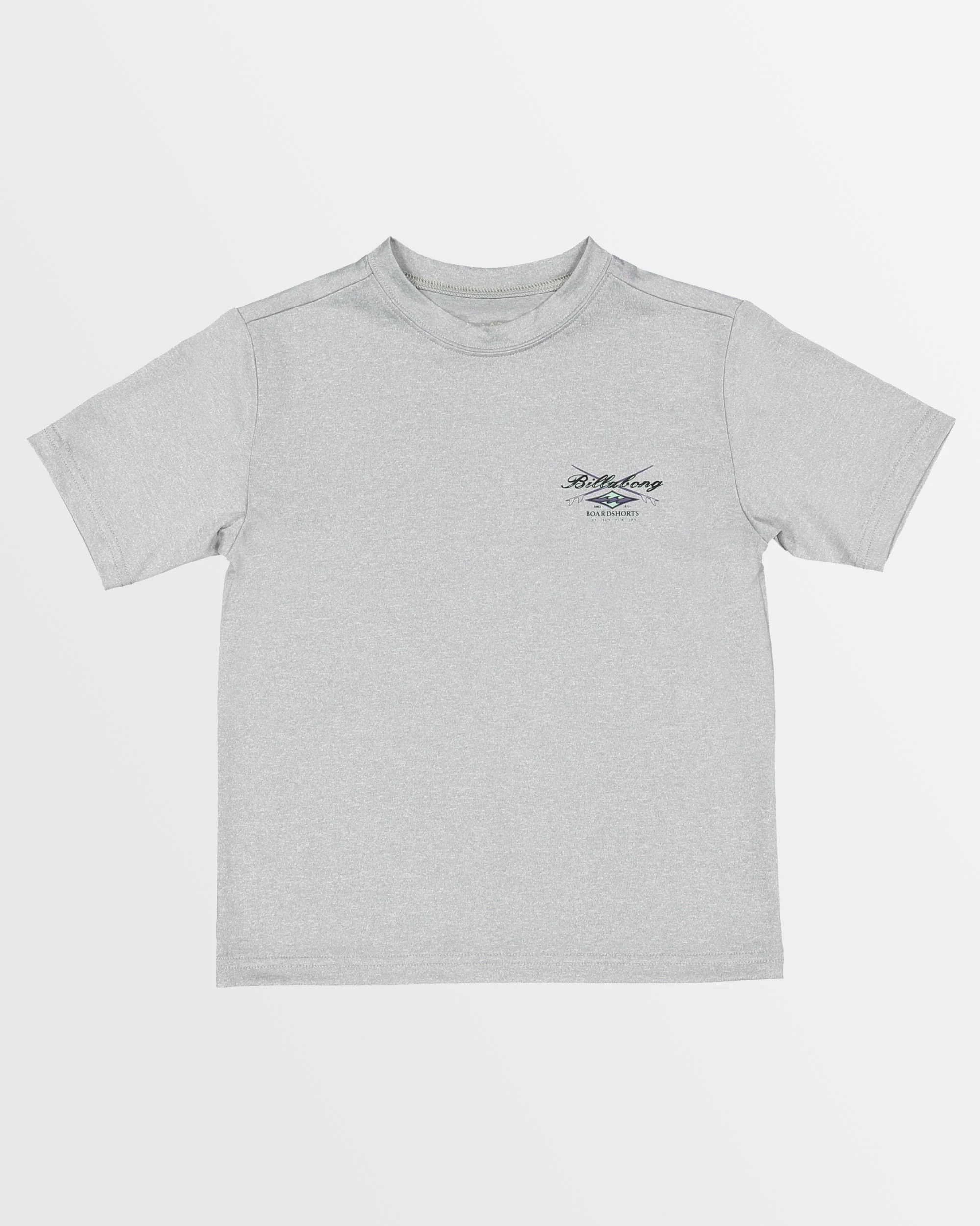 Billabong Boys Crossroads LF SS Rashshirt - Light Grey Heather