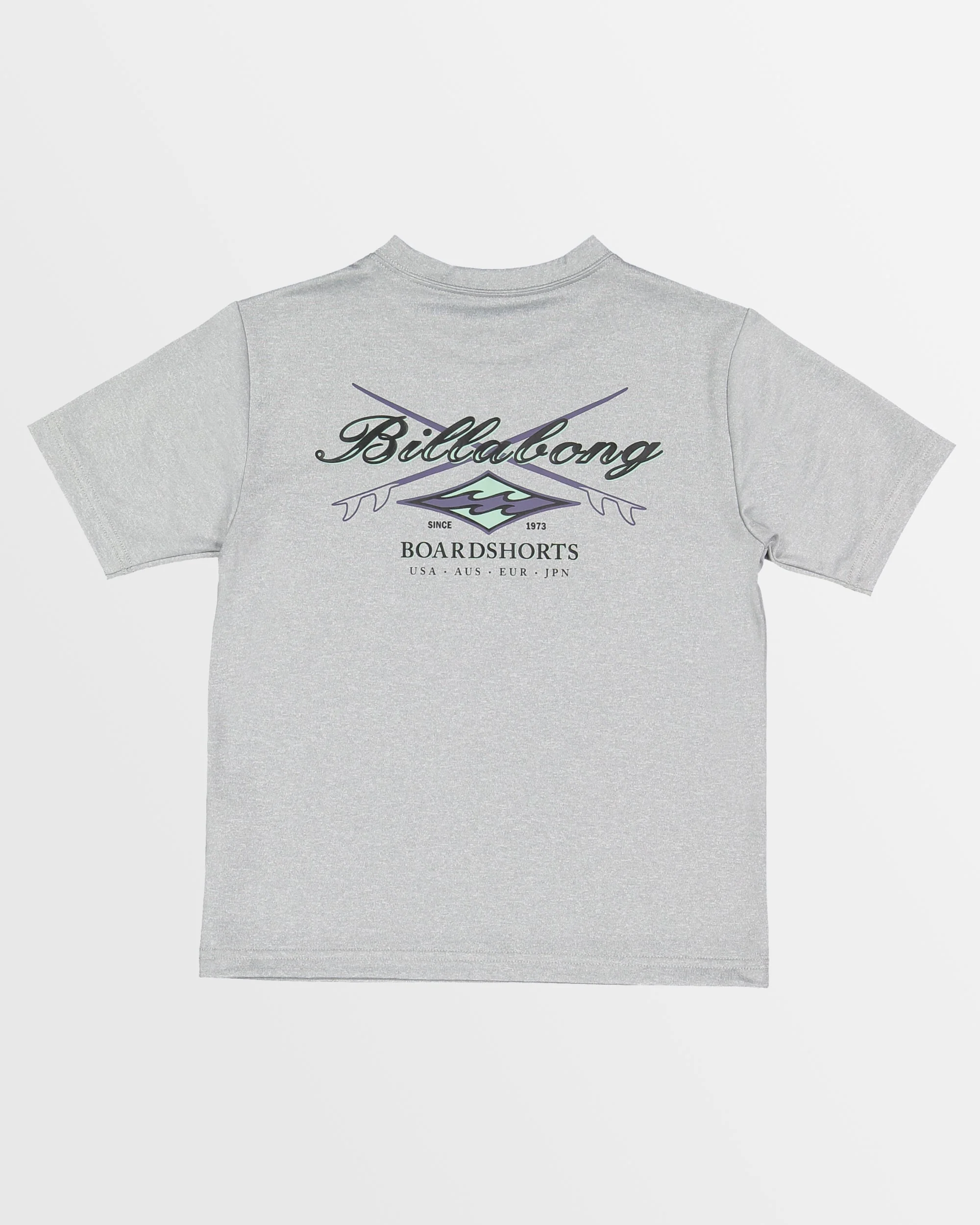 Billabong Boys Crossroads LF SS Rashshirt - Light Grey Heather - Image 2