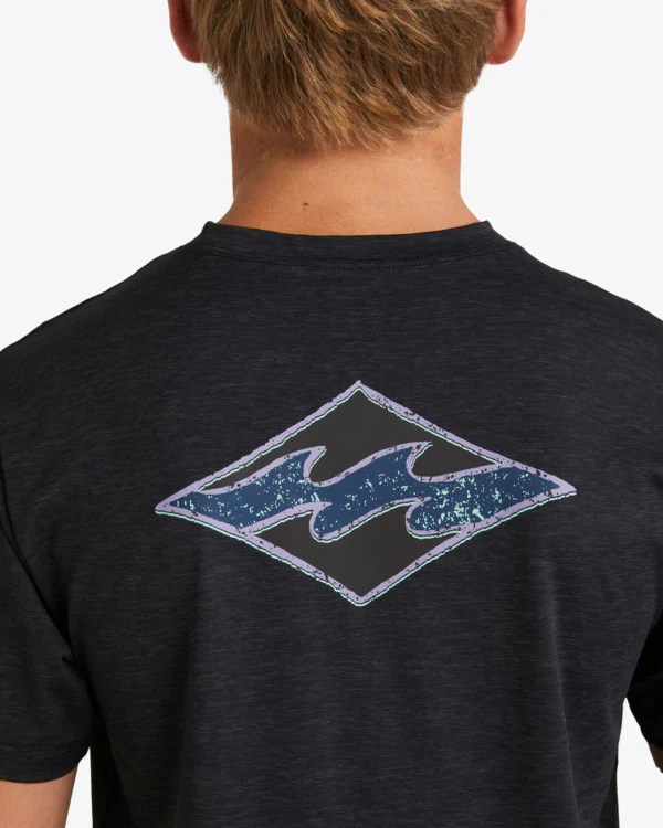 Billabong Diamond Shoreline LF SS Rashshirt Boys - Black Heather - Image 2