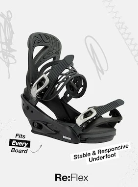 BURTON Freestyle Re:Flex snowboard bindings - Mens - Grey Cloud - Image 4