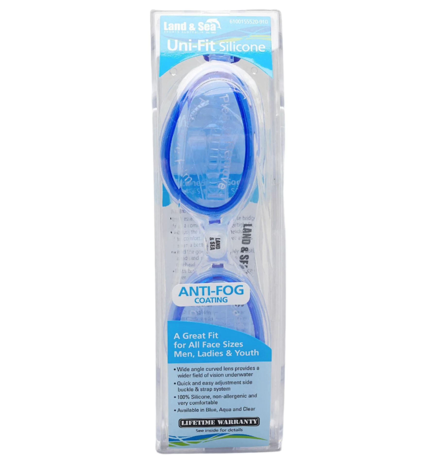 Land and Sea Uni-Fit Silicone Goggle - Blue - Image 2