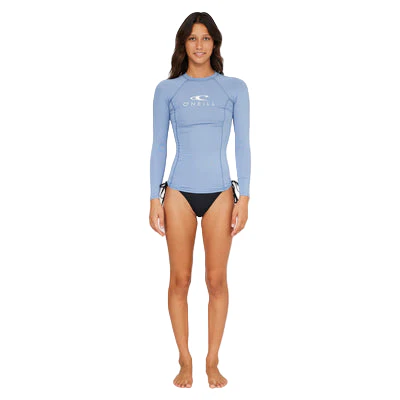 O'NEILL Classic UV LS Rash Vest - Womens - Faded Denim - Image 2