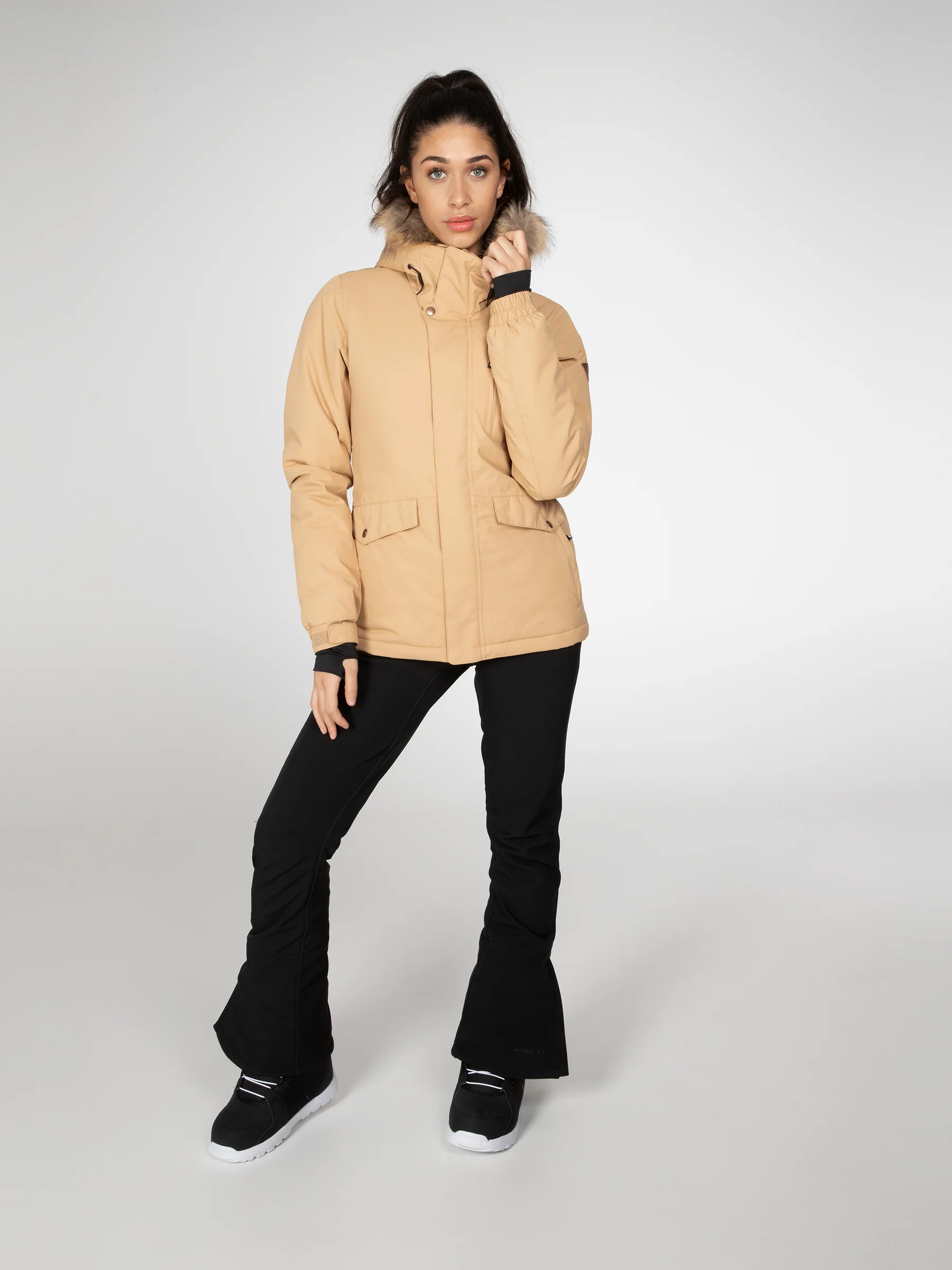 Protest Amanda Womens Snow Jacket - Tortilla - Image 3