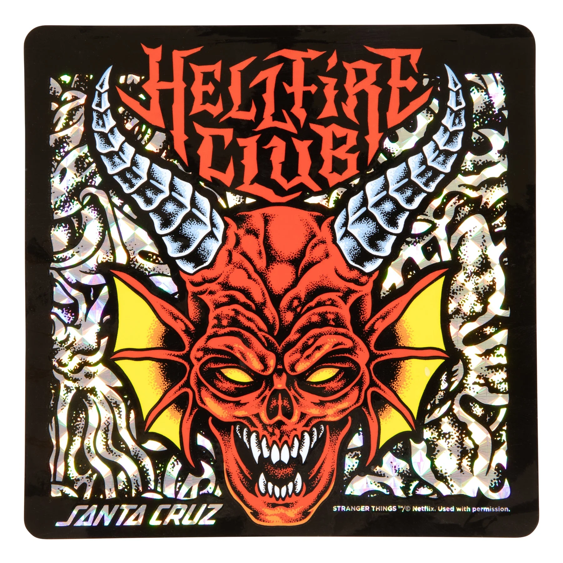 SANTA CRUZ x Stranger Things Hellfire Club Flames skateboard deck - 9.0 - Image 4